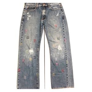 Custom 1 of 1 Metal Barred Vintage Guess Jeans